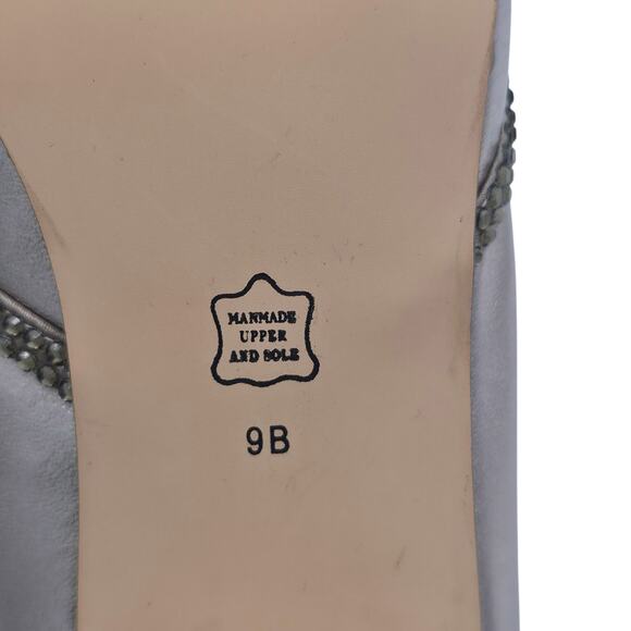 Caparros Pewter Peep-Toe Heels Rhinestone Elegant Metallic Silver Gold โ Size 9B - Picture 6 of 11